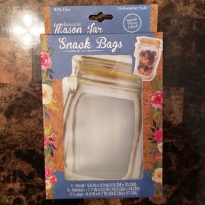 8 piece Reusable mason jar snack bags